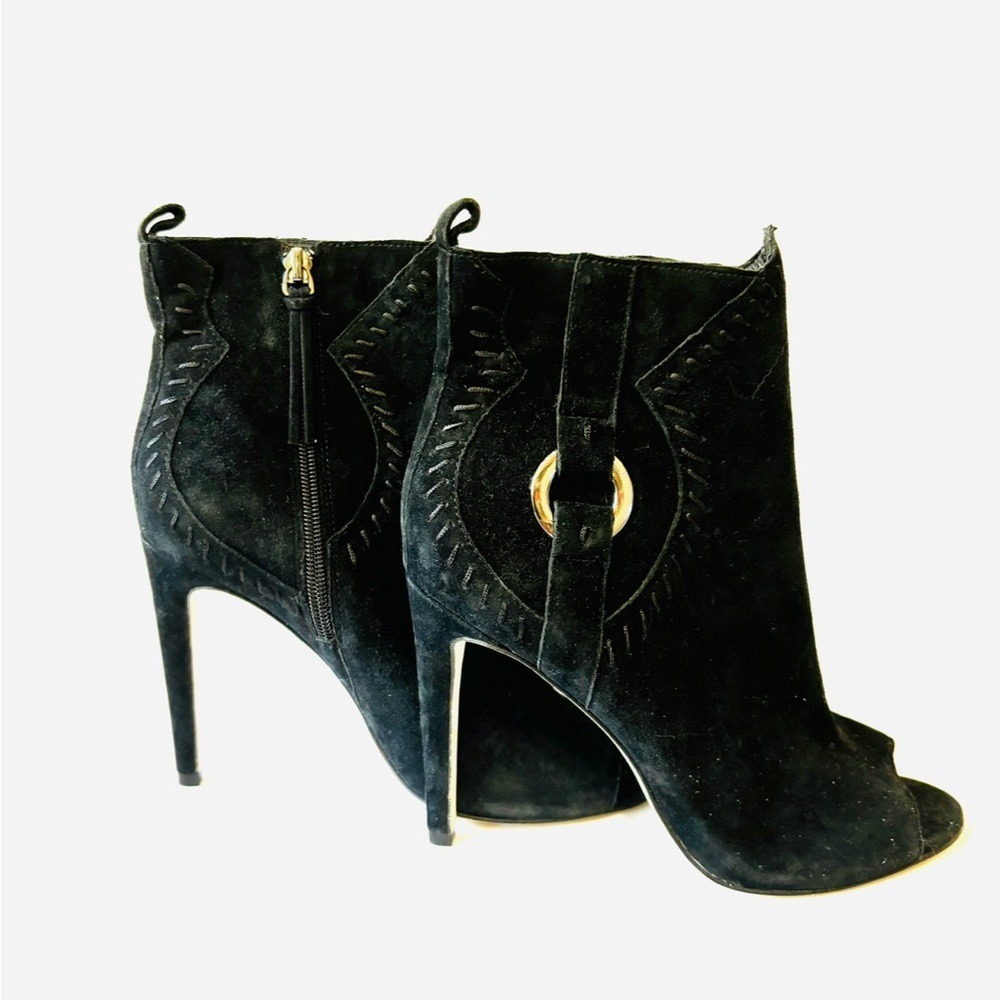 Rebecca Minkoff Ridley Suede Stiletto Heel Peep Toe Heels 8